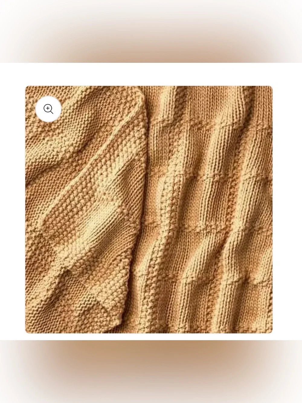 Threshold Grid Knit Throw Blanket in Camel Tan
